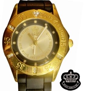Juicy Couture Gold and Black Women's Watch with Diamonds Excellent.